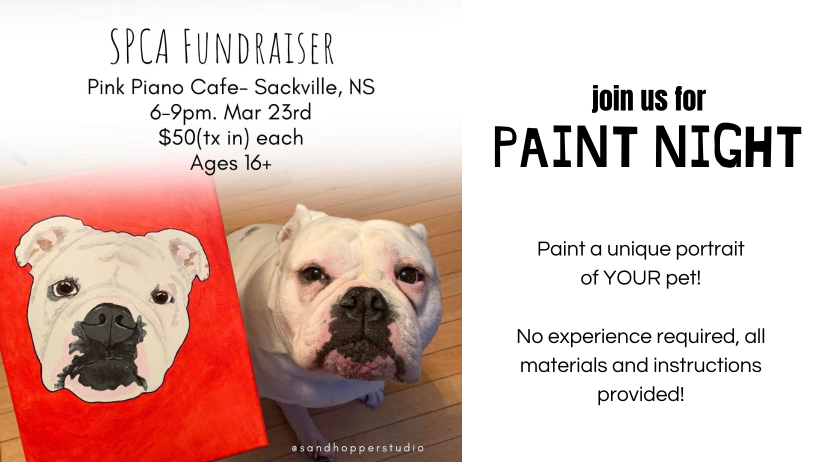 PAINT NIGHT - Paint Your Pet! (Fundraiser for the SPCA)
