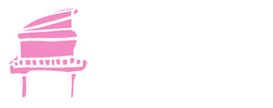 The Pink Piano Cafe & Lounge logo in white & pink.